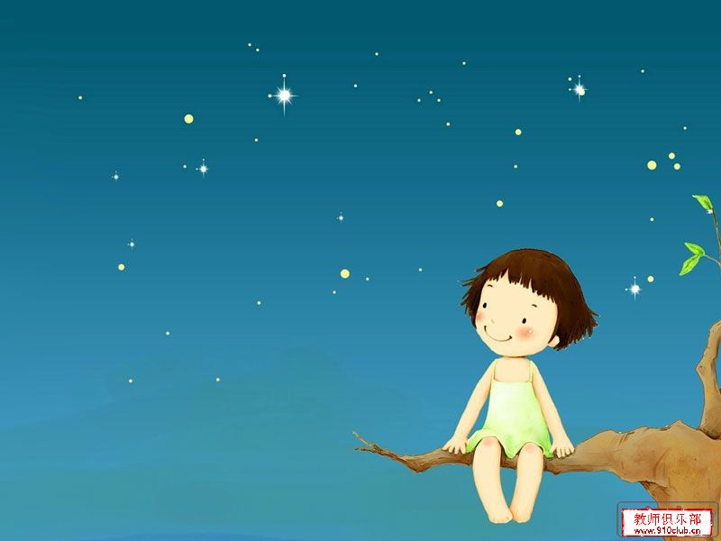 小女孩数星星课件背景图片 课件ppt背景 ppt